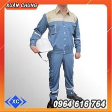 Quần áo bảo hộ lao động pangrim Hàn Quốc 2721 pha màu xanh ghi